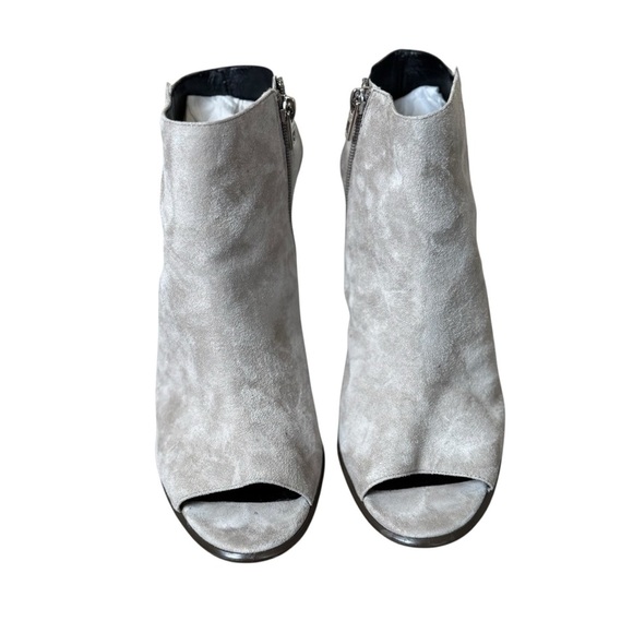 COACH Izzie Open Toe Shooties Gray Suede Booties Pumps 9 Grey Neutral Designer - Picture 4 of 12